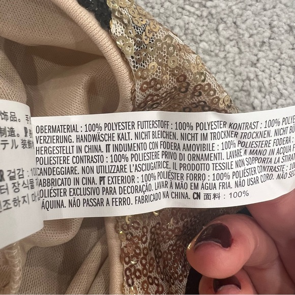 Endless Rose Striped Sequins Mini Skirt Black/Gold Women’s Sz XL NWT - Picture 7 of 10